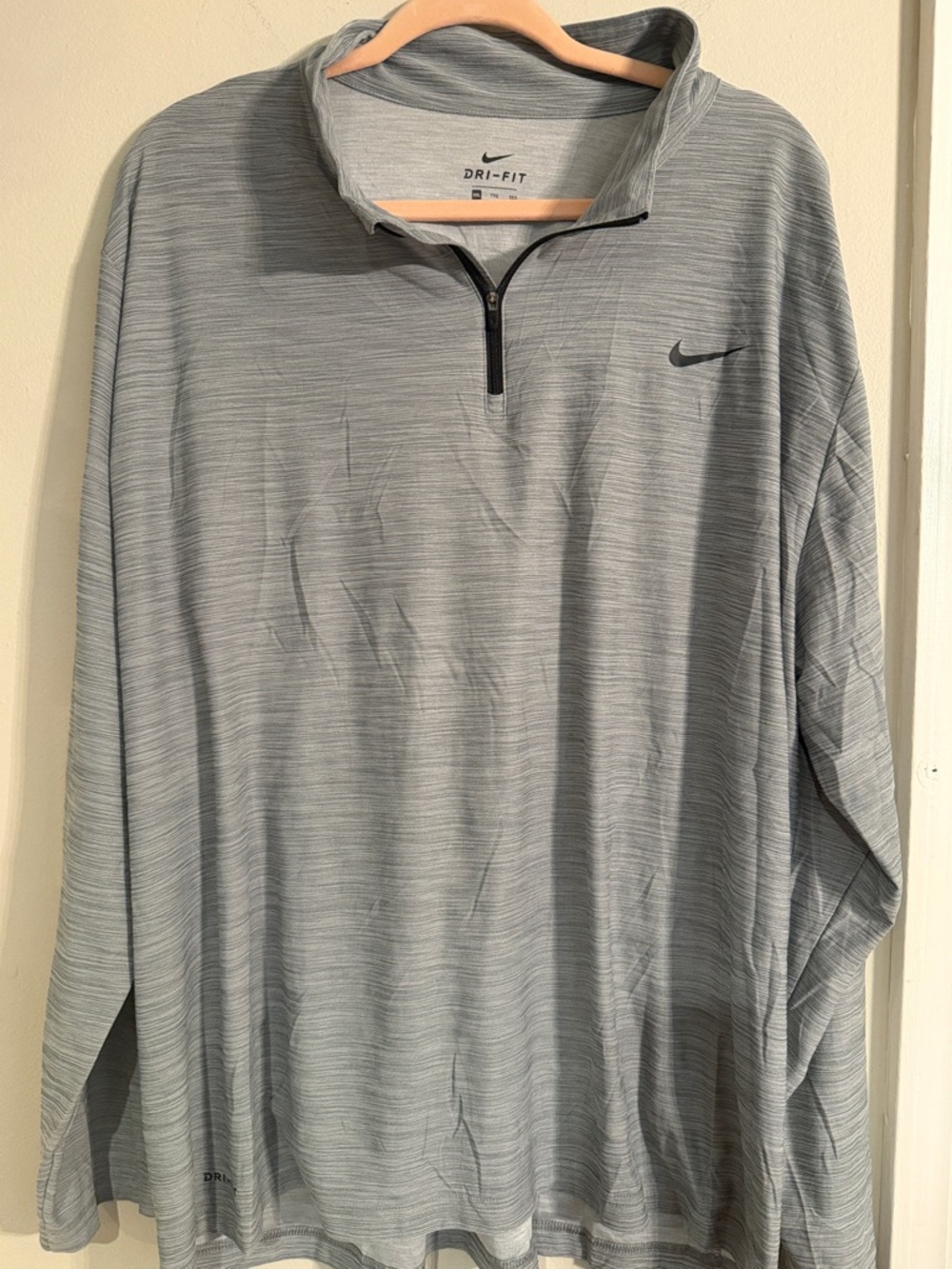 Nike Dri-Fit Gray 1/4 Zip Long Sleeve Lightweight Shirt